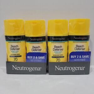 2pk (Twin Packs) Neutrogena Beach Defense Lotion PF 70 6.7 Fl Oz (4 Bottles)